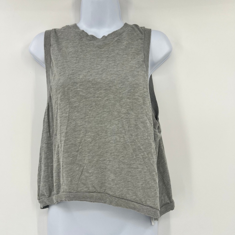 Free People FP Movement Size M Heather Gray Sleeveless Love Tank Top Cropped